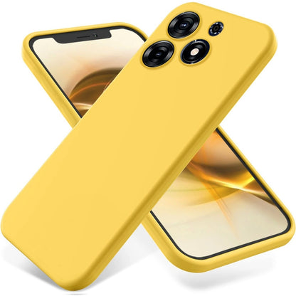 For Tecno Spark 10 Pro 4G Pure Color Liquid Silicone Shockproof Phone Case(Yellow) by buy2fix