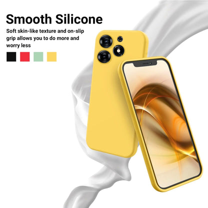 For Tecno Spark 10 Pro 4G Pure Color Liquid Silicone Shockproof Phone Case(Yellow) by buy2fix