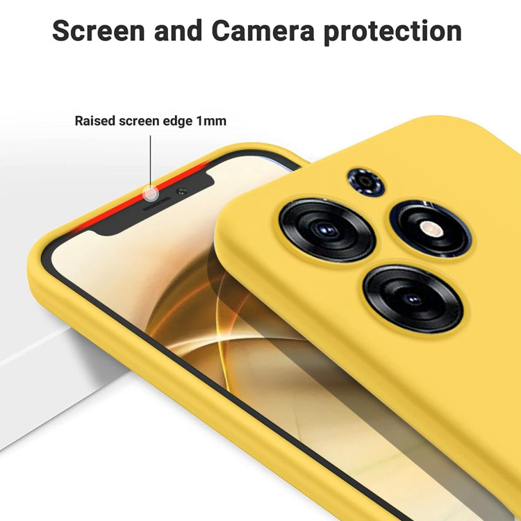 For Tecno Spark 10 Pro 4G Pure Color Liquid Silicone Shockproof Phone Case(Yellow) by buy2fix