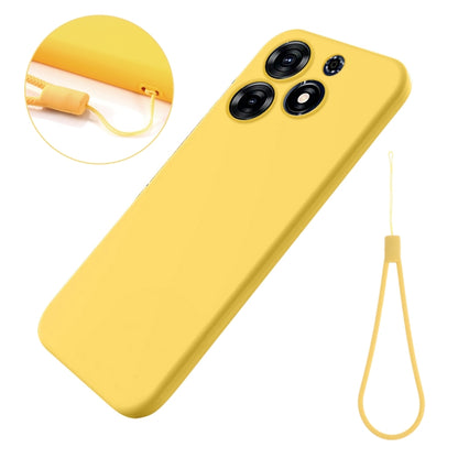 For Tecno Spark 10 Pro 4G Pure Color Liquid Silicone Shockproof Phone Case(Yellow) by buy2fix