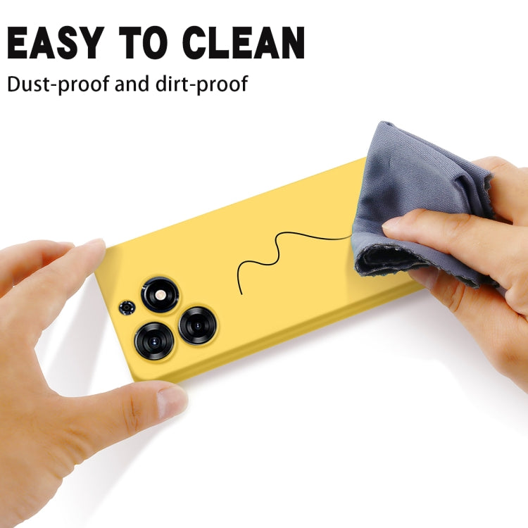 For Tecno Spark 10 Pro 4G Pure Color Liquid Silicone Shockproof Phone Case(Yellow) by buy2fix