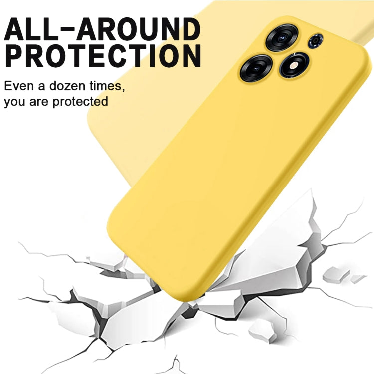 For Tecno Spark 10 Pro 4G Pure Color Liquid Silicone Shockproof Phone Case(Yellow) by buy2fix