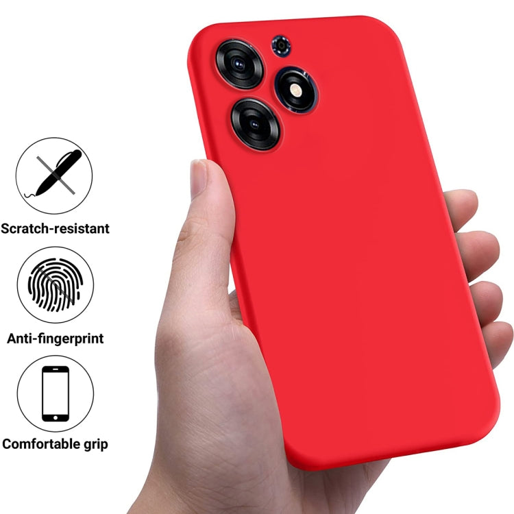 For Tecno Spark 10 Pro 4G Pure Color Liquid Silicone Shockproof Phone Case(Red) by buy2fix
