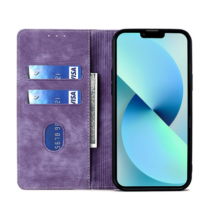 For Xiaomi 13 Ultra 5G RFID Anti-theft Brush Magnetic Leather Phone Case(Purple) - Xiaomi Cases by buy2fix | Online Shopping UK | buy2fix