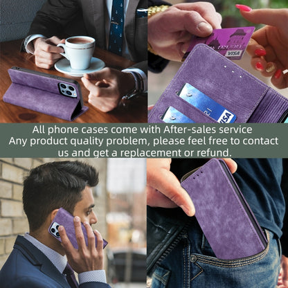 For Xiaomi 13 Ultra 5G RFID Anti-theft Brush Magnetic Leather Phone Case(Purple) - Xiaomi Cases by buy2fix | Online Shopping UK | buy2fix