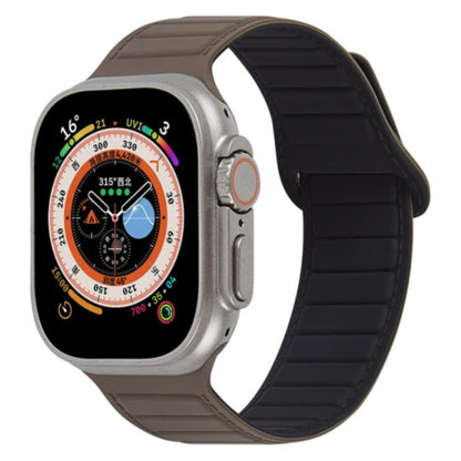 For Apple Watch Ultra 49mm Loop Magnetic Silicone Watch Band(Coffee Black) - Watch Bands by buy2fix | Online Shopping UK | buy2fix
