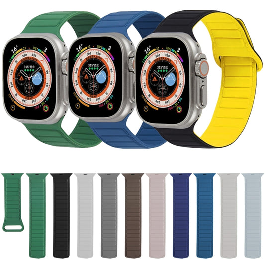 For Apple Watch Ultra 49mm Loop Magnetic Silicone Watch Band(Coffee Black) - Watch Bands by buy2fix | Online Shopping UK | buy2fix