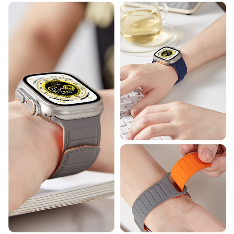 For Apple Watch Ultra 49mm Loop Magnetic Silicone Watch Band(Coffee Black) - Watch Bands by buy2fix | Online Shopping UK | buy2fix