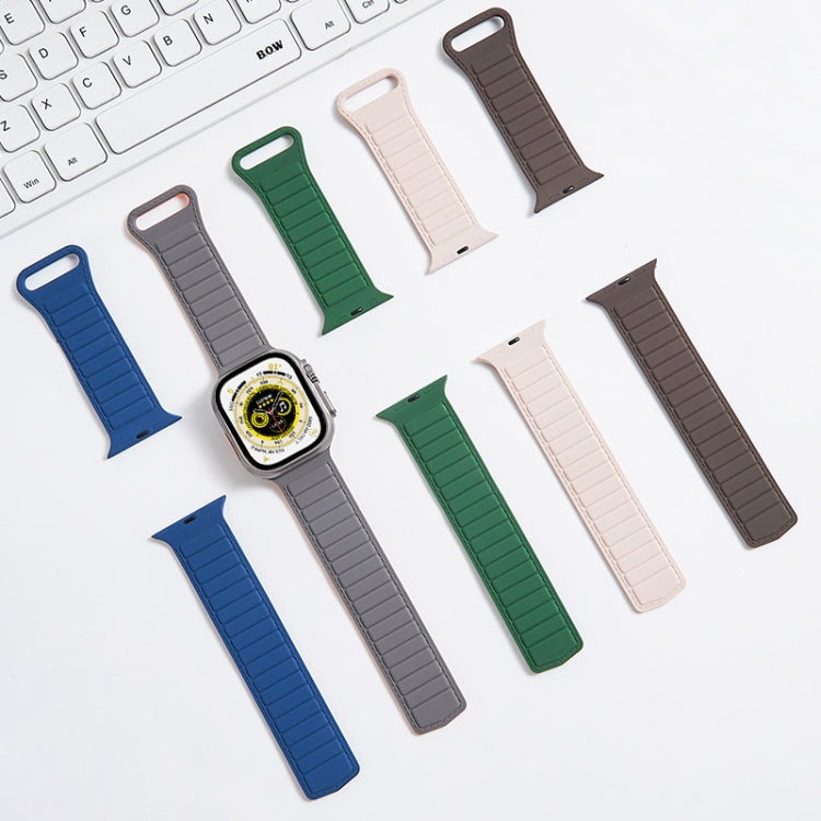 For Apple Watch Ultra 49mm Loop Magnetic Silicone Watch Band(Coffee Black) - Watch Bands by buy2fix | Online Shopping UK | buy2fix