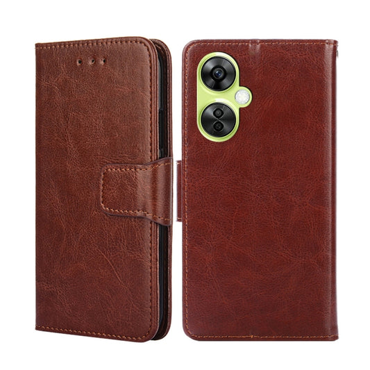 For OnePlus Nord CE 3 Lite 5G Crystal Texture Leather Phone Case(Brown) - OnePlus Cases by buy2fix | Online Shopping UK | buy2fix