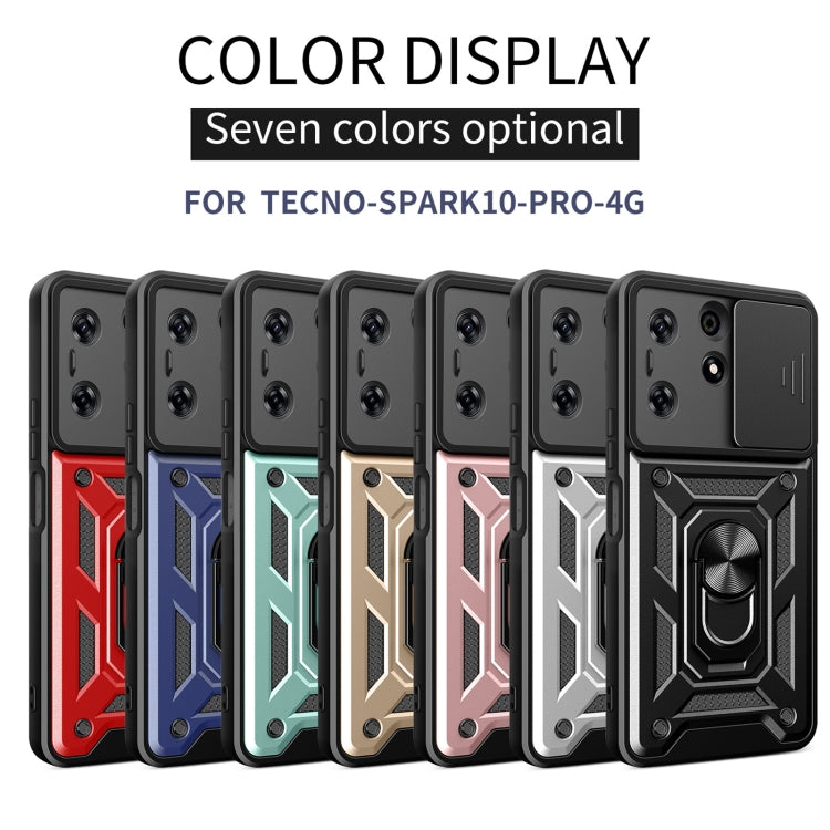For Tecno Spark 10 Pro Sliding Camera Cover Design TPU+PC Phone Case(Green) by buy2fix