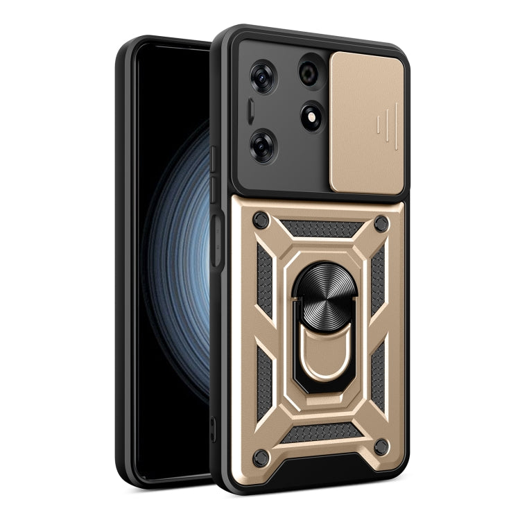 For Tecno Spark 10 Pro Sliding Camera Cover Design TPU+PC Phone Case(Gold) by buy2fix