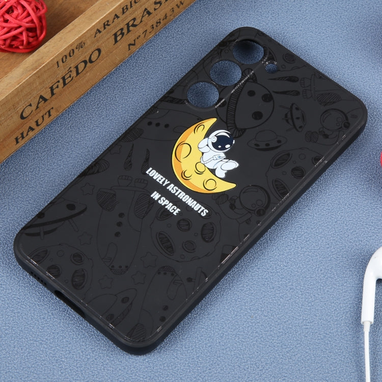 For Samsung Galaxy S20 FE Astronaut Pattern Silicone Straight Edge Phone Case(Lovely Astronaut-Black) by buy2fix