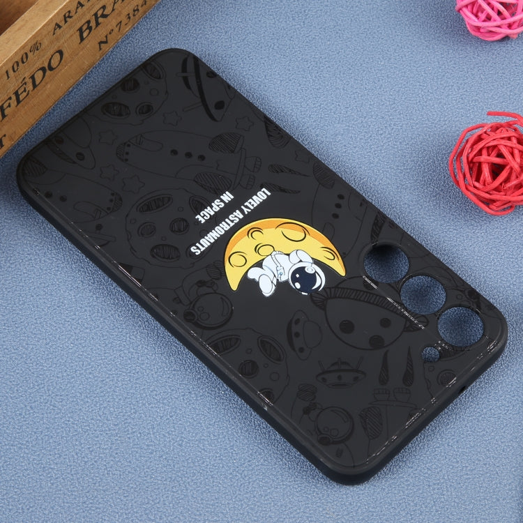 For Samsung Galaxy S20 FE Astronaut Pattern Silicone Straight Edge Phone Case(Lovely Astronaut-Black) by buy2fix