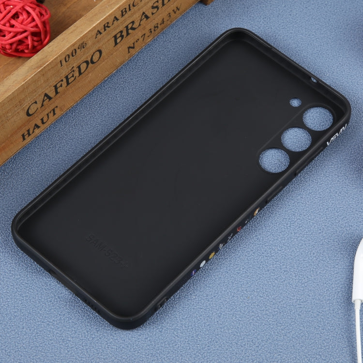 For Samsung Galaxy A12 Astronaut Pattern Silicone Straight Edge Phone Case(Lovely Astronaut-Black) by buy2fix