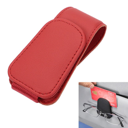 Car Sun Visor Glasses Holder Multifunctional Card Clip Storage Rack(Red) by buy2fix