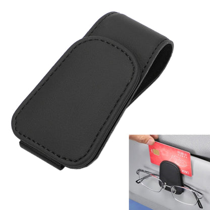 Car Sun Visor Glasses Holder Multifunctional Card Clip Storage Rack(Black) by buy2fix