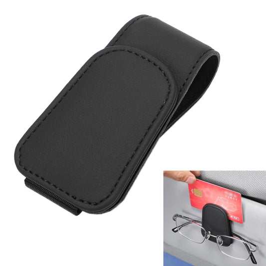 Car Sun Visor Glasses Holder Multifunctional Card Clip Storage Rack(Black) by buy2fix