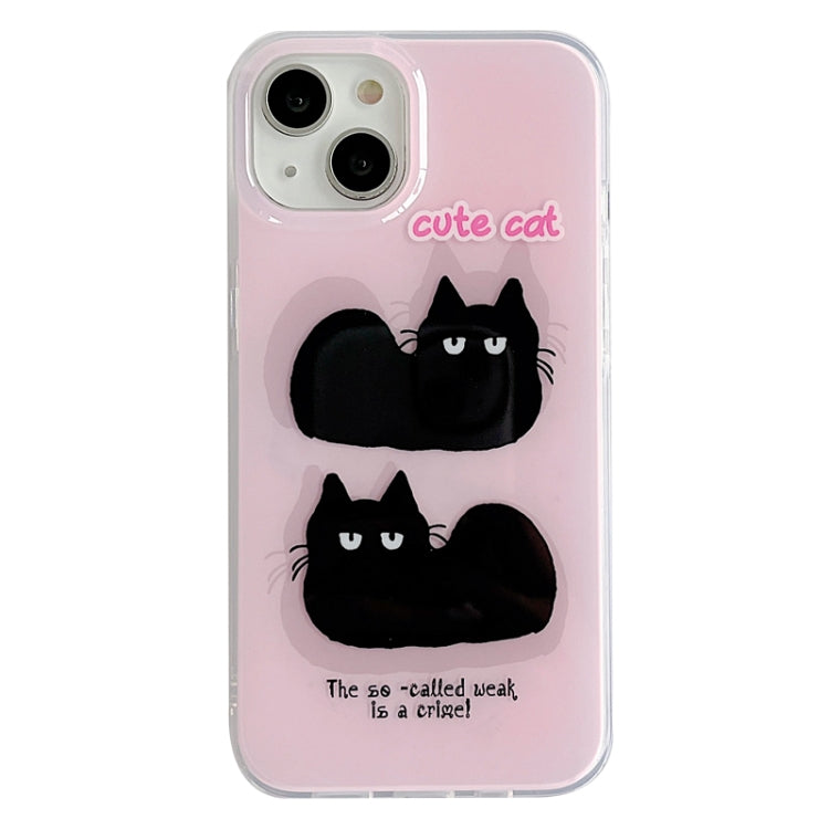 For iPhone 12 Pro Max IMD Cute Animal Pattern Phone Case(Cat) by buy2fix