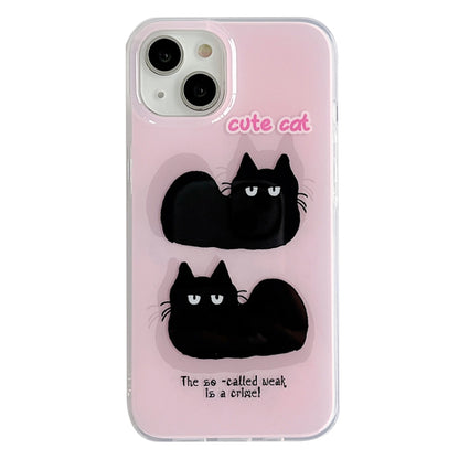For iPhone 12 Pro Max IMD Cute Animal Pattern Phone Case(Cat) by buy2fix