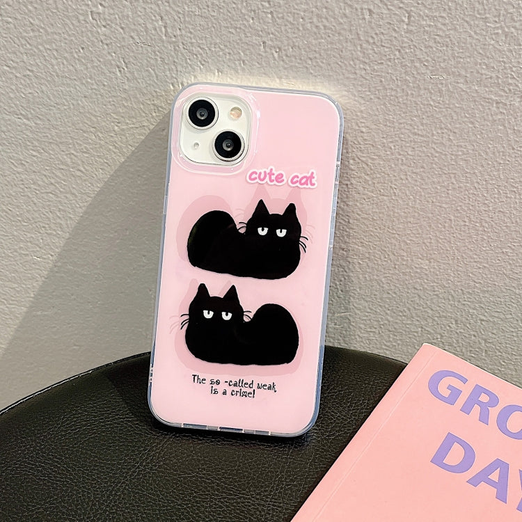 For iPhone 12 Pro Max IMD Cute Animal Pattern Phone Case(Cat) by buy2fix