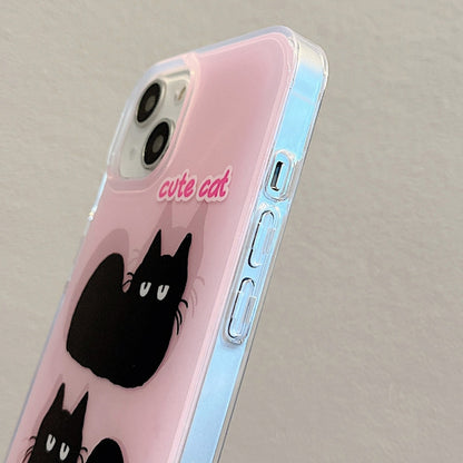 For iPhone 12 Pro Max IMD Cute Animal Pattern Phone Case(Cat) by buy2fix