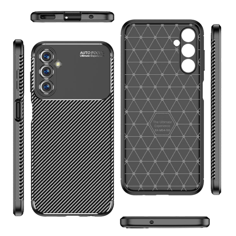For Samsung Galaxy M54 Carbon Fiber Texture Shockproof TPU Phone Case(Black) by buy2fix