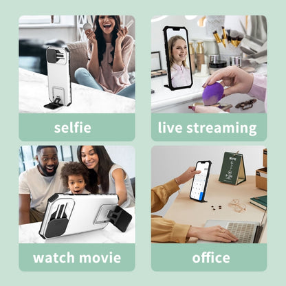 For Samsung Galaxy S20 FE Stereoscopic Holder Sliding Camshield Phone Case(White) by buy2fix