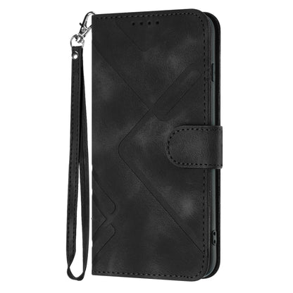 For Samsung Galaxy A8 2018 Line Pattern Skin Feel Leather Phone Case(Black) by buy2fix