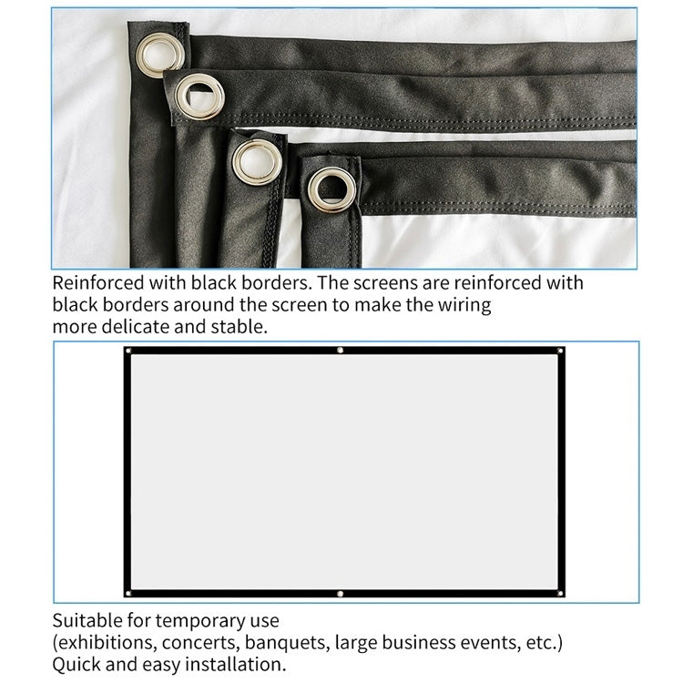 Simple Folding Thin Polyester Projector Film Curtain, Size:150 inch 4:3 - Film Curtains by buy2fix | Online Shopping UK | buy2fix