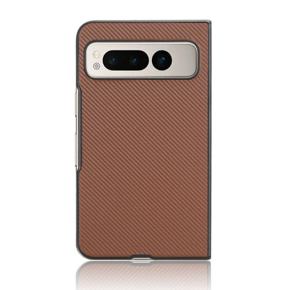 For Google Pixel Fold PU Leather PC Phone Case(Brown) - Google Cases by buy2fix | Online Shopping UK | buy2fix