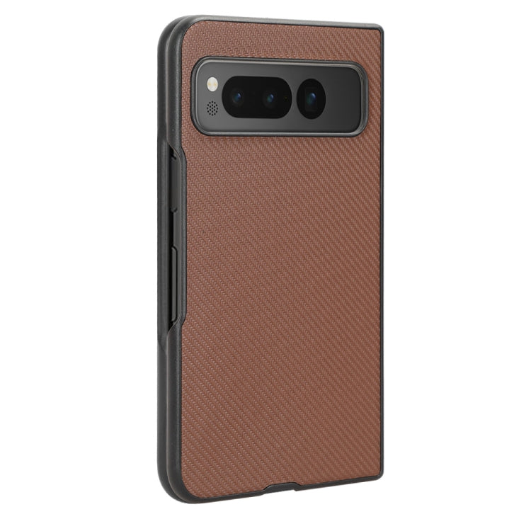 For Google Pixel Fold PU Leather PC Phone Case(Brown) - Google Cases by buy2fix | Online Shopping UK | buy2fix