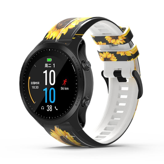 For Garmin Forerunner 965 / 955 / 945 / 935 Printing Quick Release Silicone Watch Band(Sunflower) - Watch Bands by buy2fix | Online Shopping UK | buy2fix