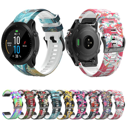 For Garmin Forerunner 965 / 955 / 945 / 935 Printing Quick Release Silicone Watch Band(Sunflower) - Watch Bands by buy2fix | Online Shopping UK | buy2fix