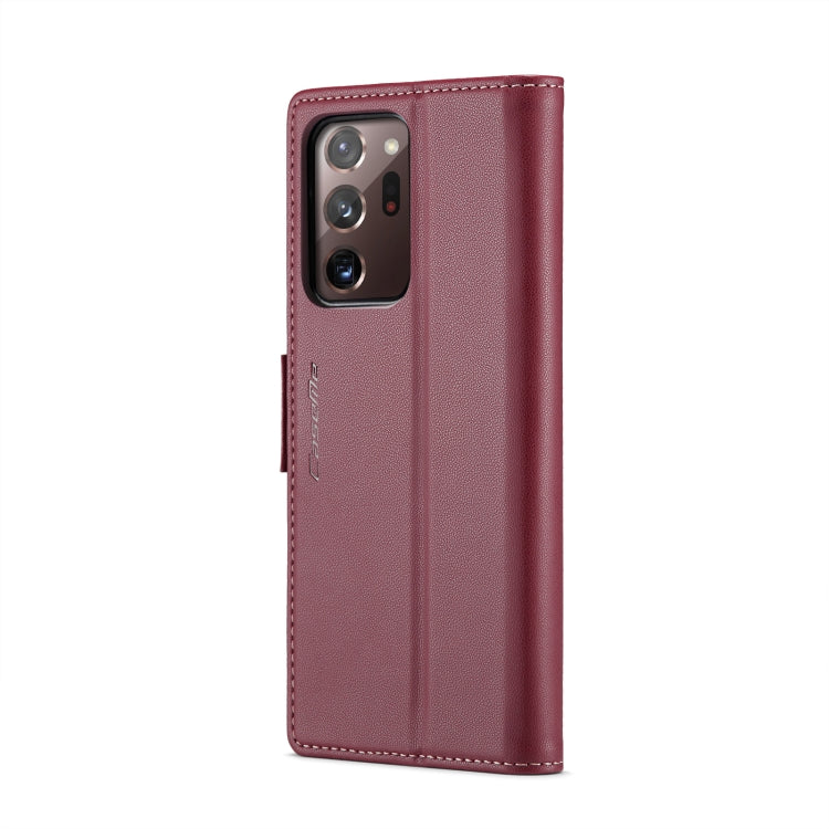 For Samsung Galaxy Note20 Ultra CaseMe 023 Butterfly Buckle Litchi Texture RFID Anti-theft Leather Phone Case(Wine Red) - Galaxy Note20 Ultra Cases by CaseMe | Online Shopping UK | buy2fix