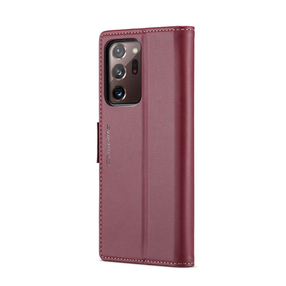 For Samsung Galaxy Note20 Ultra CaseMe 023 Butterfly Buckle Litchi Texture RFID Anti-theft Leather Phone Case(Wine Red) - Galaxy Note20 Ultra Cases by CaseMe | Online Shopping UK | buy2fix