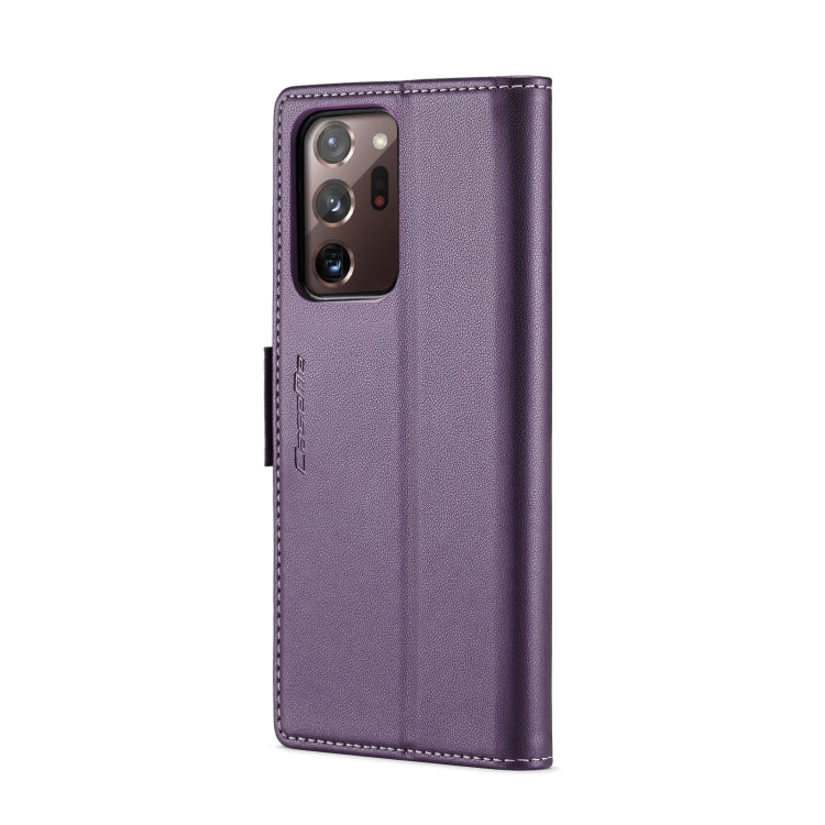 For Samsung Galaxy Note20 Ultra CaseMe 023 Butterfly Buckle Litchi Texture RFID Anti-theft Leather Phone Case(Pearly Purple) - Galaxy Note20 Ultra Cases by CaseMe | Online Shopping UK | buy2fix