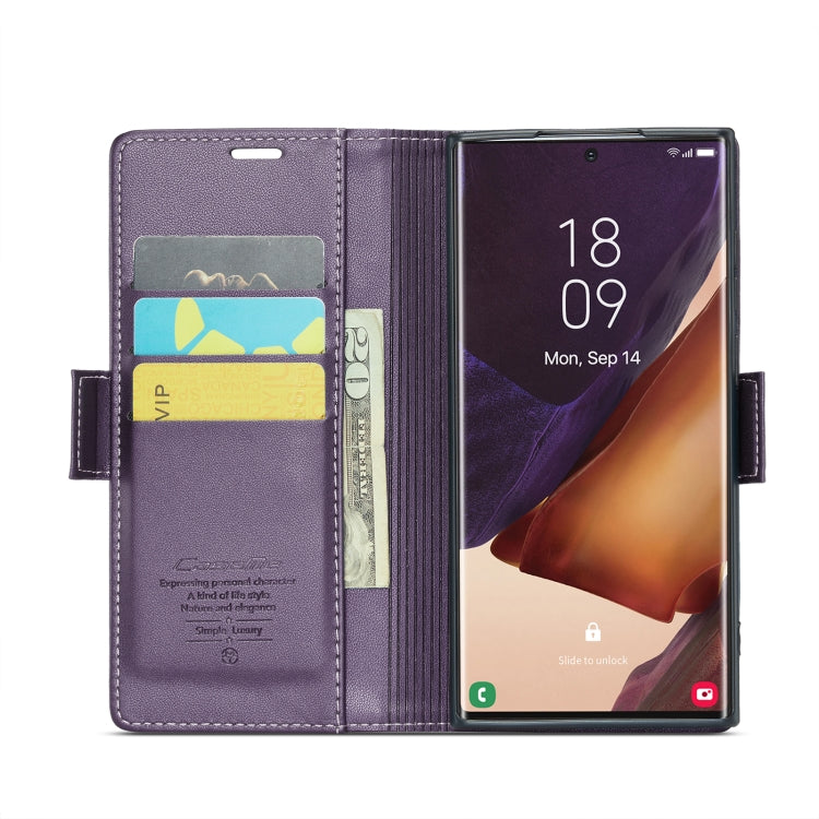 For Samsung Galaxy Note20 Ultra CaseMe 023 Butterfly Buckle Litchi Texture RFID Anti-theft Leather Phone Case(Pearly Purple) - Galaxy Note20 Ultra Cases by CaseMe | Online Shopping UK | buy2fix