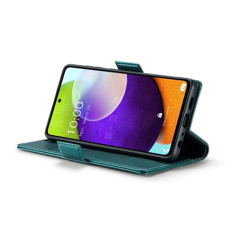 For Samsung Galaxy A52/A52s 5G CaseMe 023 Butterfly Buckle Litchi Texture RFID Anti-theft Leather Phone Case(Pearly Blue) by CaseMe