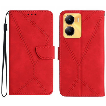 For vivo Y56 5G Global Stitching Embossed Leather Phone Case(Red) - vivo Cases by buy2fix | Online Shopping UK | buy2fix