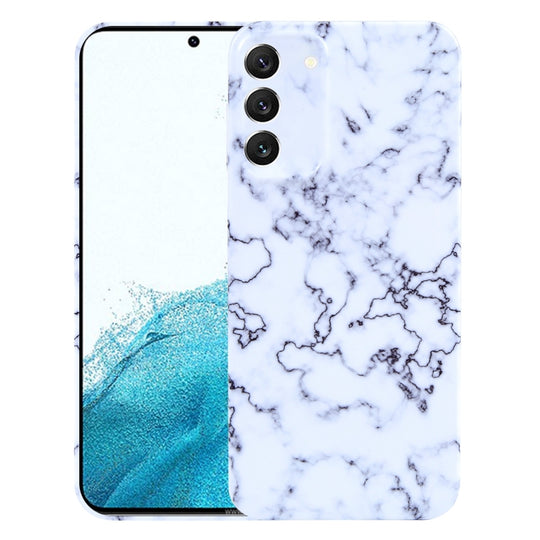 Pour Samsung Galaxy S22 5G Étui de téléphone à motif de marbre (vert blanc)