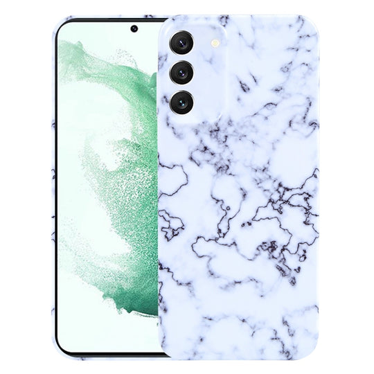 Pour Samsung Galaxy S22 + 5G Étui de téléphone à motif de marbre (vert blanc)