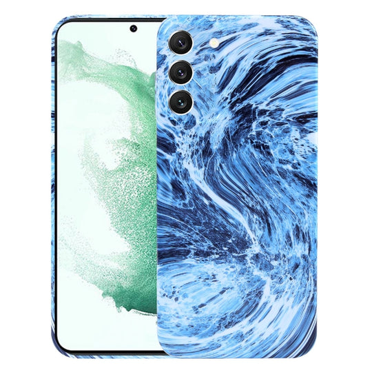 Pour Samsung Galaxy S22 + 5G Coque de téléphone à motif marbré (bleu marine blanc)