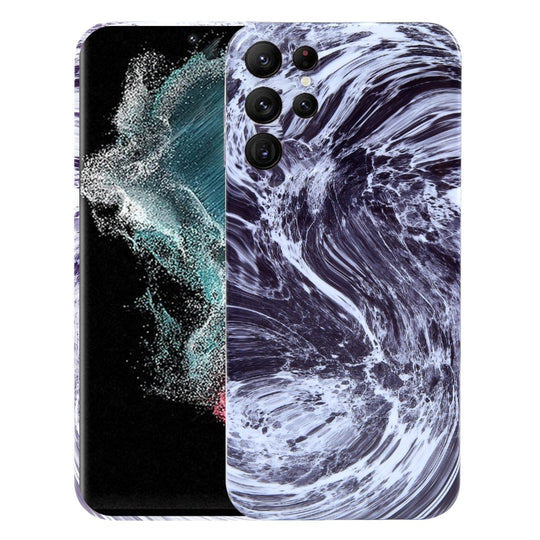 Pour Samsung Galaxy S22 Ultra 5G Étui de téléphone à motif de marbre (noir blanc)