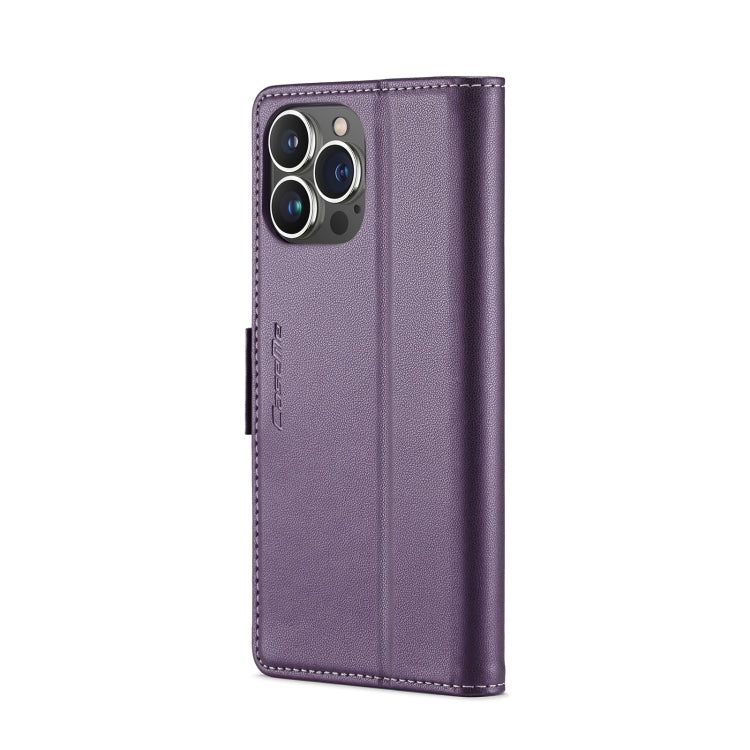 For iPhone 13 Pro Max CaseMe 023 Butterfly Buckle Litchi Texture RFID Anti-theft Leather Phone Case(Pearly Purple) - iPhone 13 Pro Max Cases by CaseMe | Online Shopping UK | buy2fix