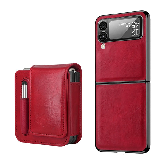 For Samsung Galaxy Z Flip4 Retro Thinking Series PC Shockproof Phone Case with Bag(Red)