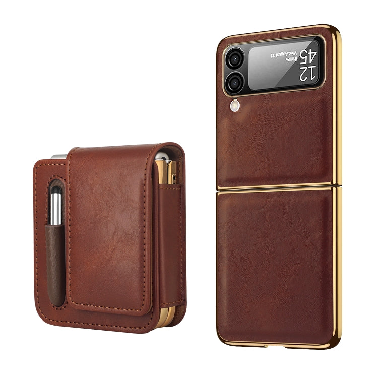 For Samsung Galaxy Z Flip4 Retro Thinking Series PC Shockproof Phone Case with Bag(Brown) - Galaxy Z Flip4 5G Cases by buy2fix | Online Shopping UK | buy2fix