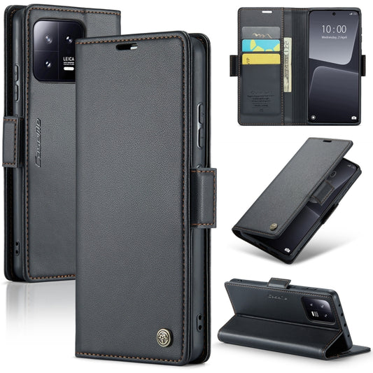 For Xiaomi 13 CaseMe 023 Butterfly Buckle Litchi Texture RFID Anti-theft Leather Phone Case(Black) - Xiaomi Cases by CaseMe | Online Shopping UK | buy2fix