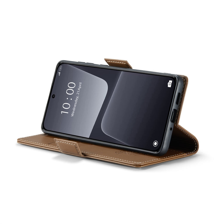 For Xiaomi 13 CaseMe 023 Butterfly Buckle Litchi Texture RFID Anti-theft Leather Phone Case(Brown) - Xiaomi Cases by CaseMe | Online Shopping UK | buy2fix