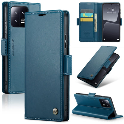 For Xiaomi 13 CaseMe 023 Butterfly Buckle Litchi Texture RFID Anti-theft Leather Phone Case(Blue) - Xiaomi Cases by CaseMe | Online Shopping UK | buy2fix
